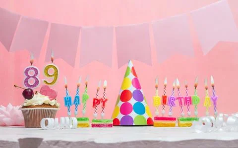 Background date of birth number  89. Anniversary. Beautiful festive backgro.. Stock Photos