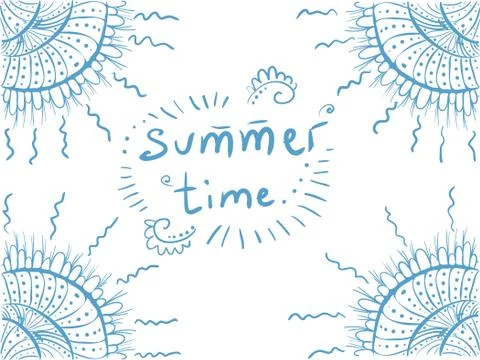 Background decor shells card  Summer time Stock Illustration