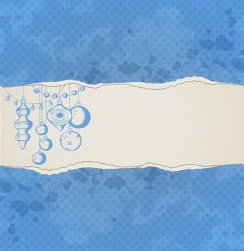 Background with decorations and torn paper Stock Illustration