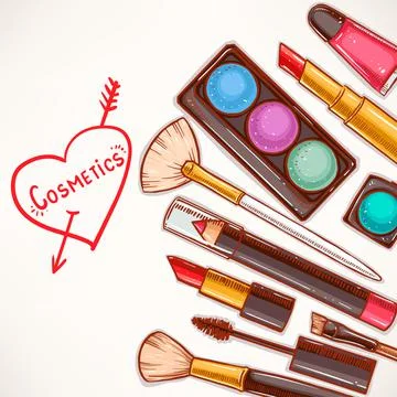 Background with decorative cosmetics - 2 Stock Illustration