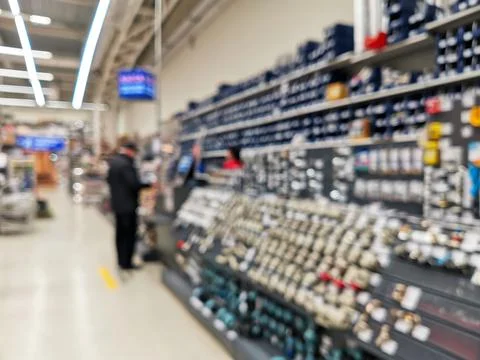The background of a defocused image of a customer choosing goods Stock Photos