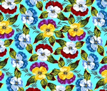 Background of delicate pansy flowers Stock Illustration