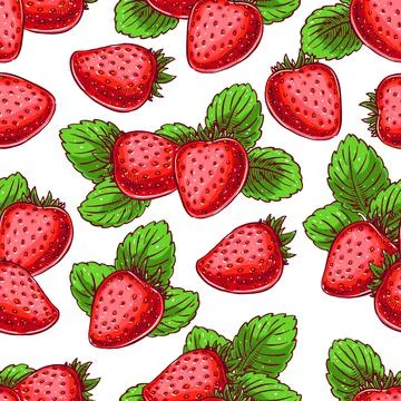 Background with delicious strawberries Stock-Illustration