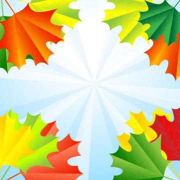 Background for a design with the autumn leaves of maple Stock Illustration