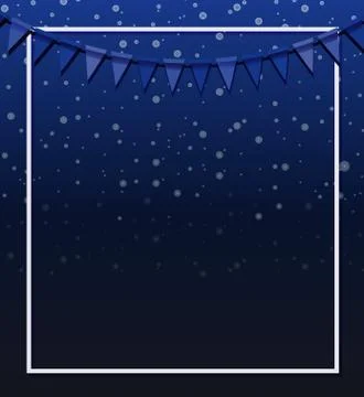 Background design with blue flags and frame Stock Illustration