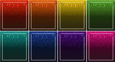 Background design with flags and frames Illustrazione stock