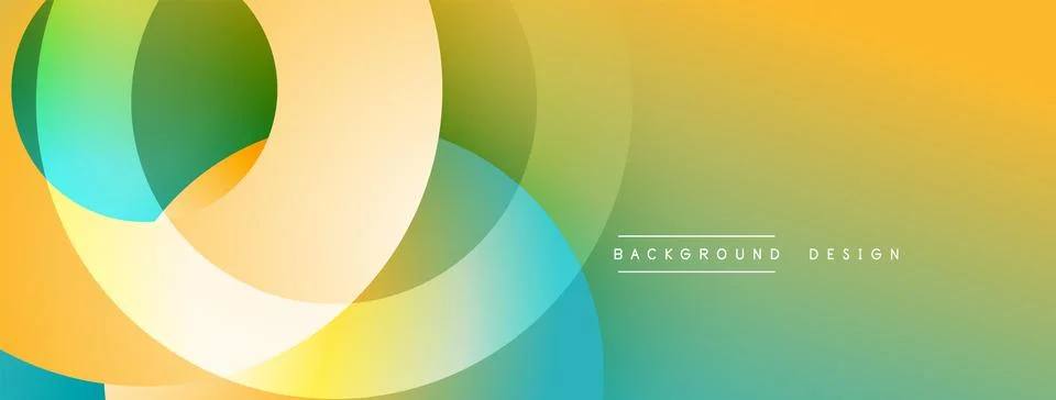Background design with overlapping circular shapes, featuring smooth gradients Stock Illustration