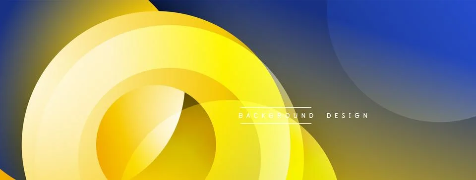 Background design with overlapping circular shapes, featuring smooth gradients Stock Illustration