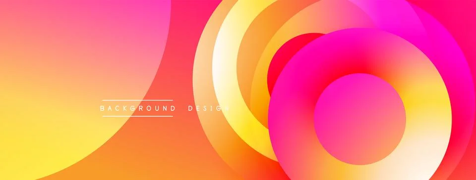 Background design with overlapping circular shapes, featuring smooth gradients Stock Illustration
