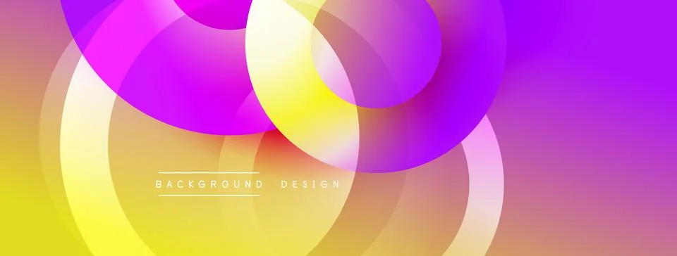 Background design with overlapping circular shapes, featuring smooth gradients Stock Illustration