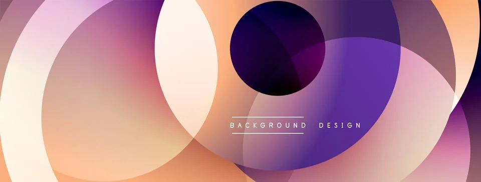 Background design with overlapping circular shapes, featuring smooth gradients Stock Illustration