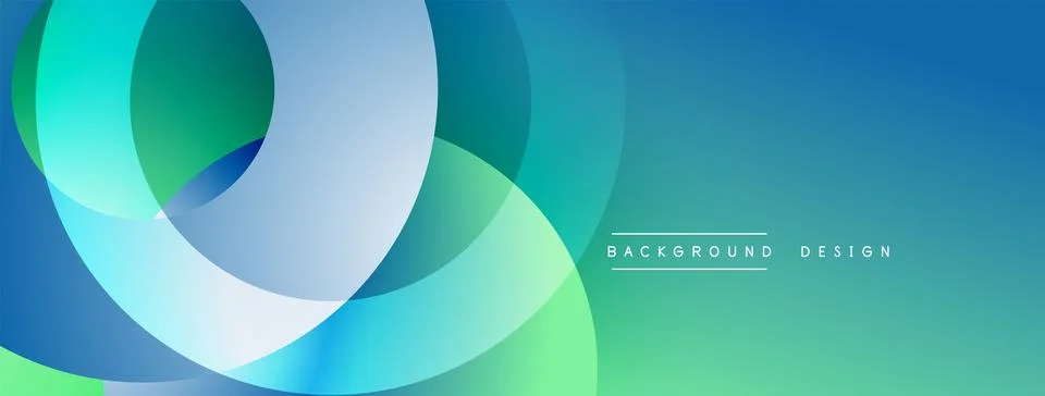 Background design with overlapping circular shapes, featuring smooth gradient Stock Illustration