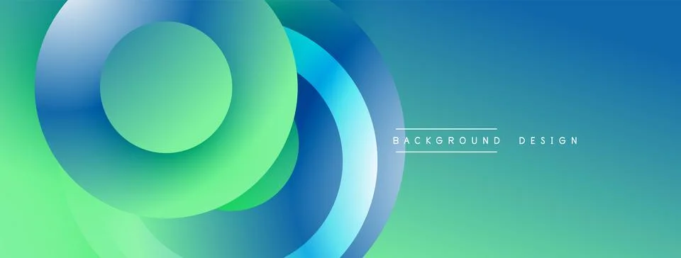 Background design with overlapping circular shapes, featuring smooth gradient Stock Illustration