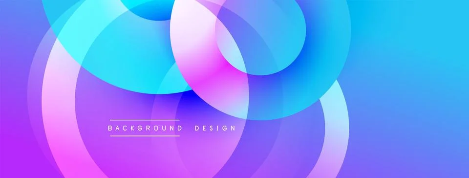 Background design with overlapping circular shapes, featuring smooth gradients Stock Illustration