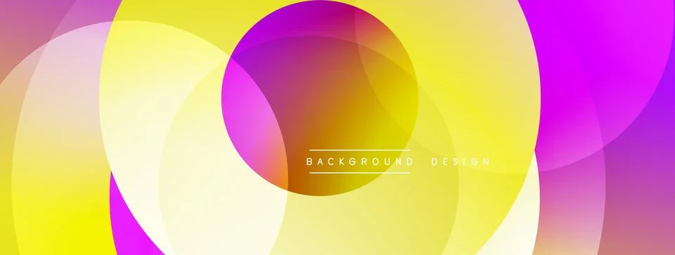 Background design with overlapping circular shapes, featuring smooth gradients Stock Illustration