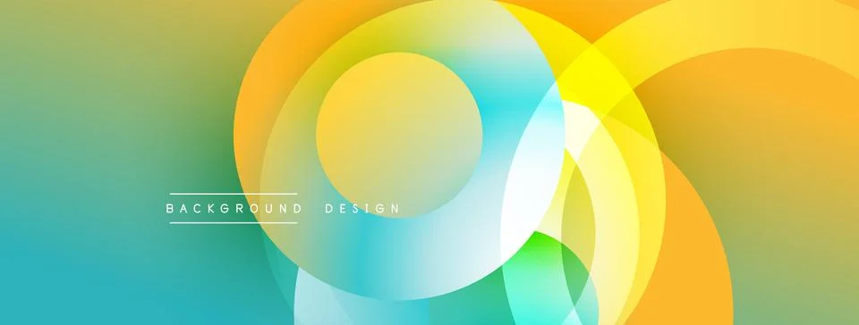 Background design with overlapping circular shapes, featuring smooth gradients Stock Illustration