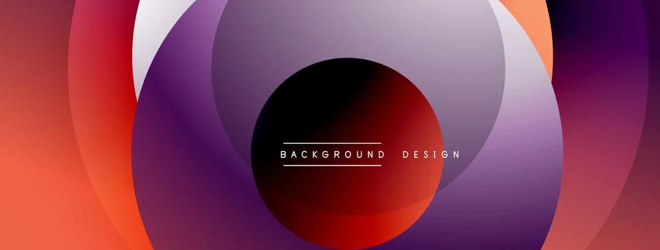 Background design with overlapping circular shapes, featuring smooth gradients Stock Illustration