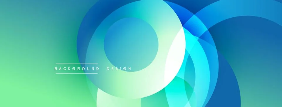 Background design with overlapping circular shapes, featuring smooth gradients Stock Illustration