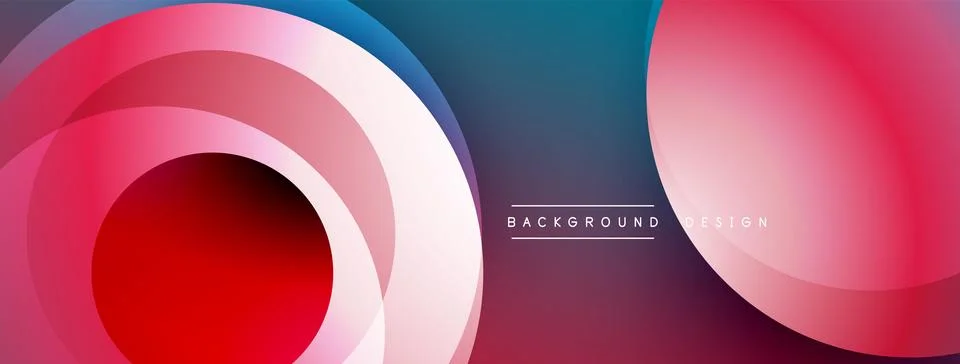 Background design with overlapping circular shapes, featuring smooth gradients Stock Illustration