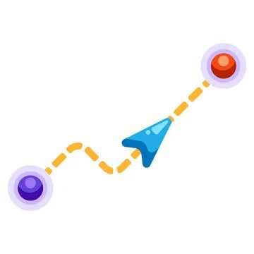 Background design with path between points. Illustration of travel or trip イラスト素材