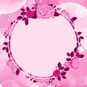 Background design with pink flower frame Stock Illustration