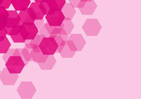 Background design with pink hexagon patterns Ilustração Stock