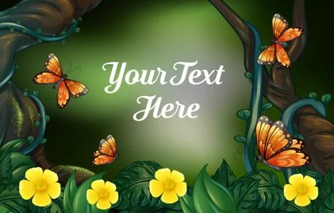 Background design for sample text with nature theme Stock Illustration