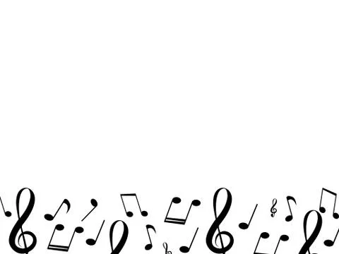 Background design with a variety of musical notes Stock Illustration