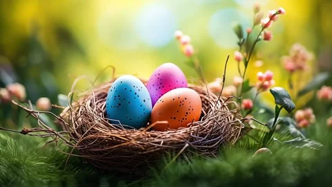 Background from different colored Easter egg Stock Footage 299859008