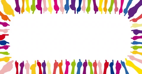 Background with different colorful thumbs up (4k) Stock Footage 64157335