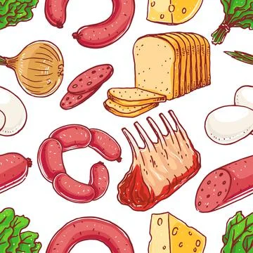 Background with different food - 3 Stock Illustration
