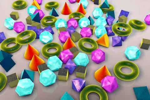Background with different geometrical shapes Illustrazione stock