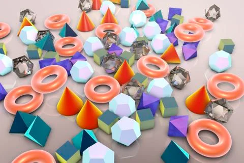 Background with different geometrical shapes Stock Illustration