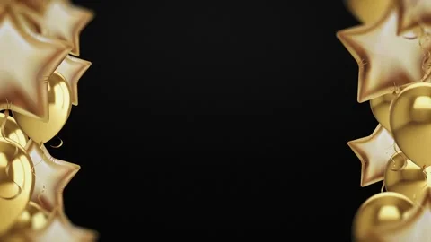 Background with different golden balls with space for text Stock Footage 318789251