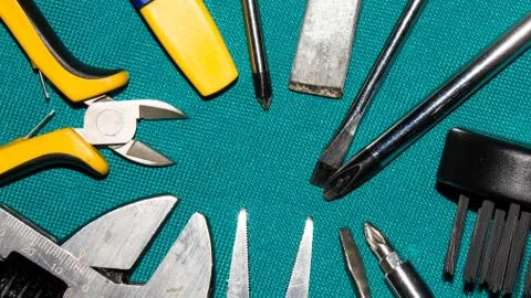 Background of different instruments. Stock Photos