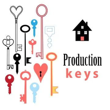 Background of different keys Stock Illustration