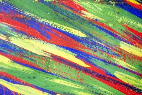 Background from different strokes of red, yellow, green and blue paint Stock Illustration