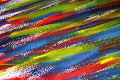 Background from different strokes of red, yellow, green and blue paint Stock Illustration