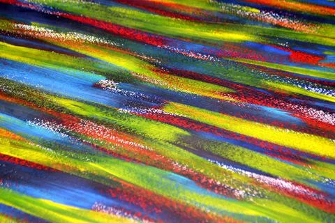 Background from different strokes of red, yellow, green and blue paint Stock Illustration