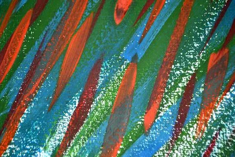 Background from different strokes of red, yellow, green and blue paint Stock Illustration