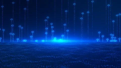 Background of Digital Cloud technology Illustrazione stock