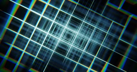 Background with digital grid moving in space, digital age concept. Stockbeeldmateriaal 264157524