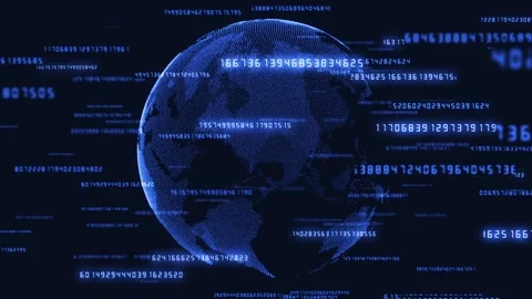 Background of digital technology earth rotation Stock Footage 140976613