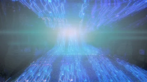 Background Digitalization of Information Flow Moving Through Stock Footage 95642523