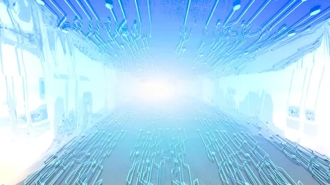 Background Digitalization of Information Flow Moving Through Stock Footage 95642545