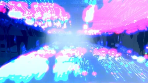 Background Digitalization of Information Flow Moving Through Stock Footage 95642655