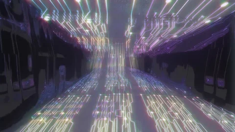 Background Digitalization of Information Flow Moving Through Stock Footage 95642878