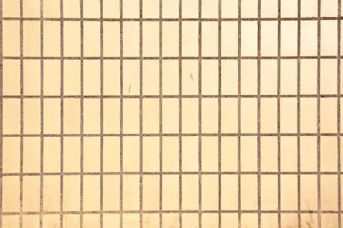 Background from dirty rectangular ceramic tiles on cement base Stock Photos