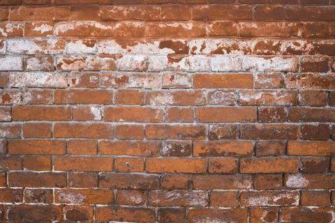 Background of dirty  red brick wall . Construction background Stock Photos