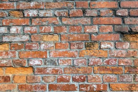 Background of dirty red bricks wall with good texture Stock Photos